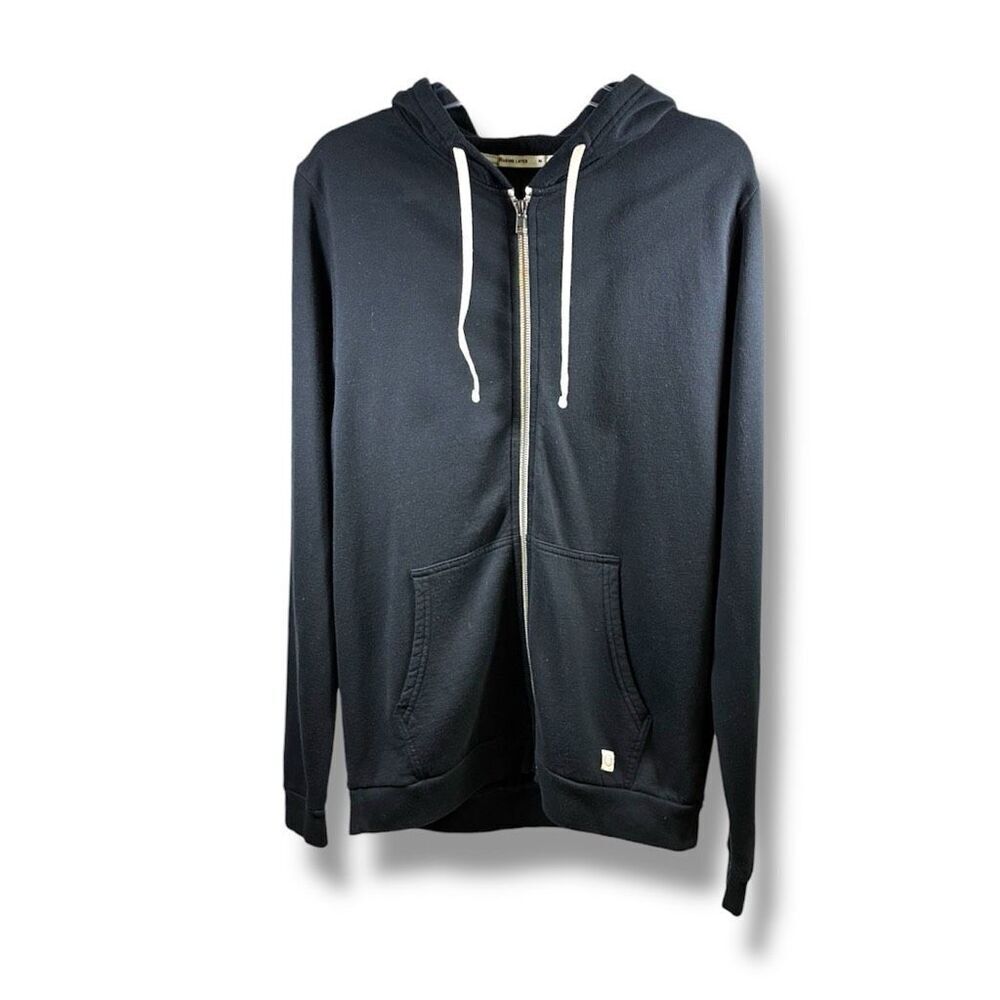 Marine Layer Afternoon Full Zip Hoodie in Black Size M